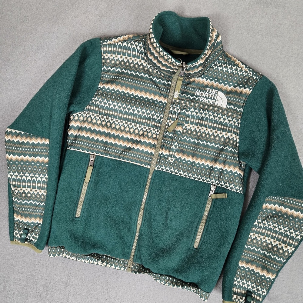 The North Face Jacket Youth Medium 10-12 Fleece Full Zip Green 95 Retro Denali